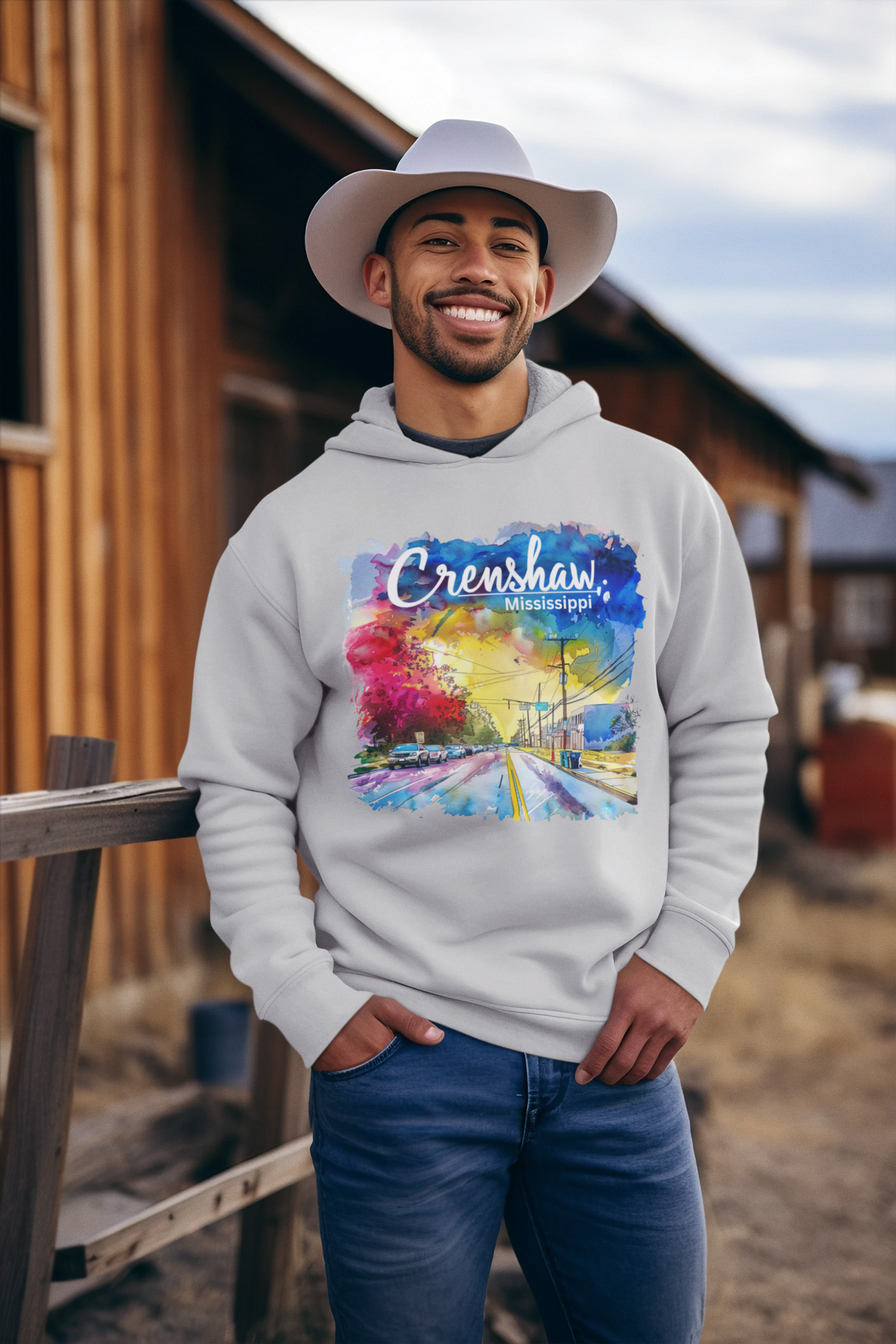 THE OTHER CRENSHAW:  CRENSHAW, MISSISSIPPI #2 Hooded Sweatshirt, Southern Graphic, African American Culture, Black History, Iconic Black Neighborhood, Graphic Sweatshirt, Urban Streetwear