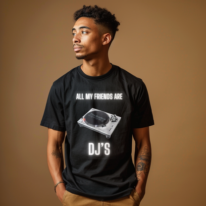 TURNTABLE, DJ FRIENDS, Graphic Short Sleeve Tee, DJ Shirt, DJ Graphic T-shirt, Turntable Graphic, Urban Streetstyle, Express Delivery