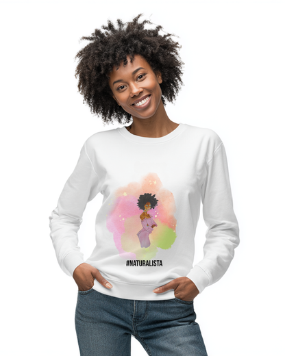 Naturalista Women's Crewneck Sweatshirt - African-American Woman Graphic