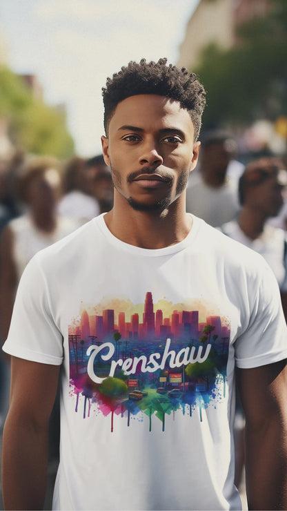 CRENSHAW ONE, Back in the Day, African American Pride, Black History, Historic Black Neighborhood, Graphic T-shirt, Urban Streetwear, Unisex Jersey Short Sleeve Tee
